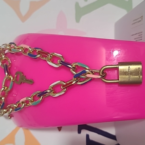 #319 Authentic LOUIS VUITTON Lock Key Set  with colorful Necklace and bracelet - Picture 3 of 8